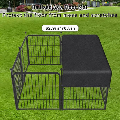 SIRUITON Dog Playpen Cover, with Sun/Rain Cover. Sun Shade Specialized Dog Playpen Fits for 24/32/40/45/50" H 8 Panels Dog Playpen. (Note: Cover Only)