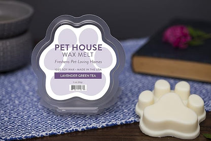 One Fur All Pet House Wax Melts - Lavender Green Tea Pack of 4 - Odor Eliminating, Long-Lasting Scented Wax Melts - Natural, Pet-Friendly