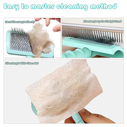 Large Slicker Brush for Dogs,Cats,Extra Long Pin Shedding Brush for Long Haired Dog,Cat, Pet Grooming Wire Brush for Thick Undercoat Curly Hair,25mm(1"),Green