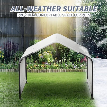 Outdoor Dog Shade 4'x4'x3' Dog Tent for Large Medium Dogs - Waterproof Pet Tent for Medium to Large Dogs, Cats, and Livestock with Sturdy Steel Frame and Ground Nails