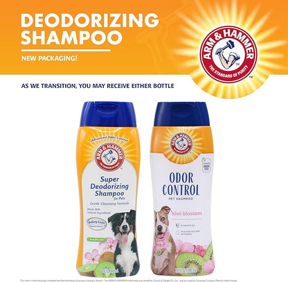 Arm & Hammer for Pets Super Deodorizing Shampoo for Dogs | Best Odor Eliminating Dog Shampoo | Great for All Dogs & Puppies, Fresh Kiwi Blossom Scent, 20 oz, 6-Pack