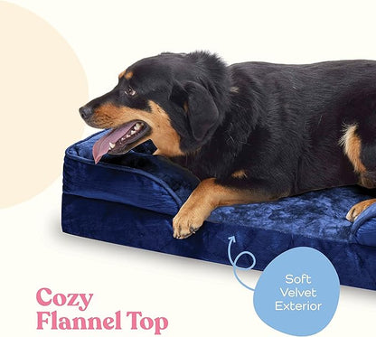 Orthopedic Sofa Dog Bed - Ultra Comfortable Dog Bed for Giant Dogs - Breathable & Waterproof Pet Bed- Egg Foam Sofa Bed with Extra Head & Neck Support - Removable Washable Cover with Nonslip Bottom