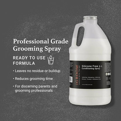iGroom Silicone Free 3-1 Dog Conditioning/Detangling Spray, Luxury Pet Beauty Care, Hydrating, Paraben and Phthalates Free, Made in USA, 64 oz