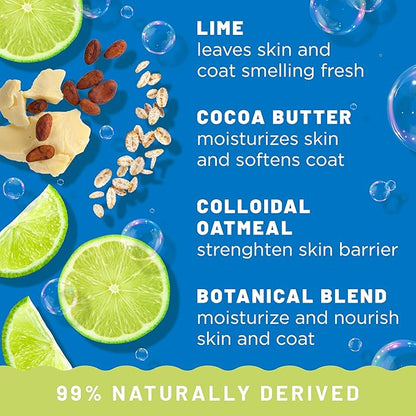 TropiClean Deshedding Dog Conditioner, Reduces Shedding & Softens Coat, Puppy Safe, Made in the USA, Lime & Cocoa Butter Scent, 20oz.