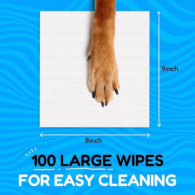 Pacific Pups Products Dog Wrinkle Wipes French Bulldog - 100 Count - Gentle, Plant Based Bulldog Face Wipes - Unscented Dog Wipes for Paws and Butt, Frenchie Wrinkle Wipes for Dogs