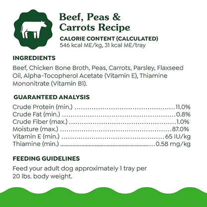 Greenies Smart Topper High Protein Wet Mix-in for Dogs, Beef, Peas & Carrots Recipe in Vitabroth™ Broth - Bone Broth + Vitamins E & B1, Pack of 10