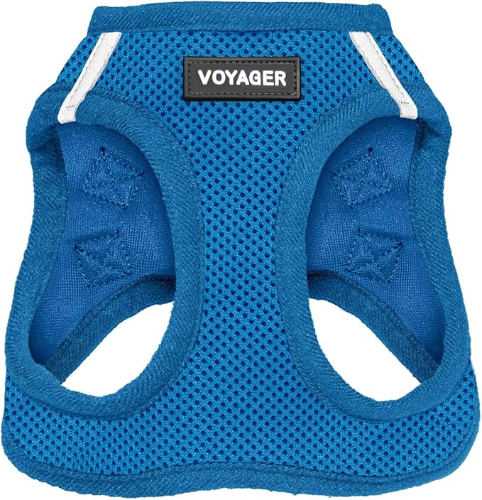 Voyager Step-in Air Dog Harness - All Weather Mesh, Reflective, No Pull Harness for Small, Medium Dogs, Cats - Secure with Hook & Loop Fastener, Buckle, Double D-Rings - Royal Blue, XXS