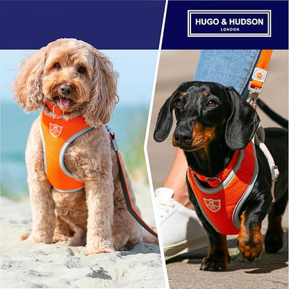 HUGO & HUDSON Dog Harness No-Pull Pet Harness Adjustable Quick Dry Mesh Padded Vest, Orange, XS