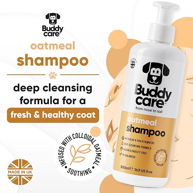 Oatmeal Dog Shampoo Shampoo for Dogs with Irritated Skin | Relieving and Rehydrating | with Aloe Vera and Pro Vitamin B5 (16.90oz)