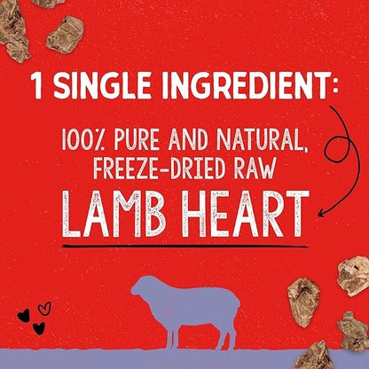 Stella & Chewy's Freeze-Dried Raw Single Ingredient Lamb Heart Treats, 3 oz. Bag