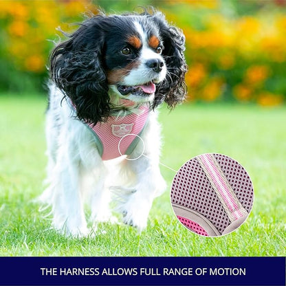 HUGO & HUDSON Dog Harness No-Pull Pet Harness Adjustable Quick Dry Mesh Padded Vest, Pink, XS