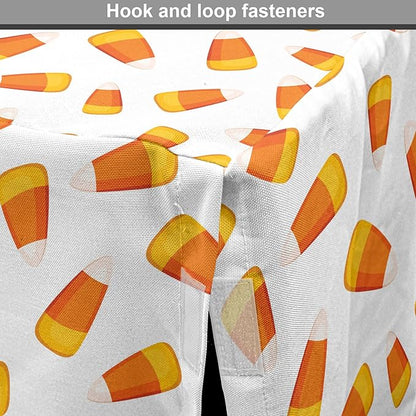 Lunarable Candy Corn Dog Crate Cover, Continuing Halloween Themed Dessert on a Plain Background, Easy to Use Pet Kennel Cover for Small Dogs Puppies Kittens, 22 Inch, Orange Earth Yellow