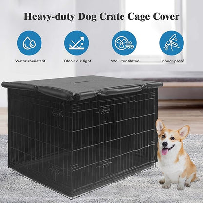 Deblue Indoor 54 Inches Dog Crate Cover, Privacy Durable Polyester Pet Kennel Covers Universal Fit for Wire Crate (Grey)