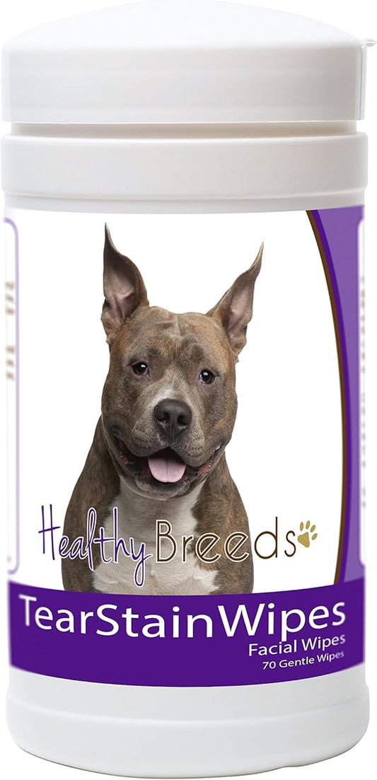 Healthy Breeds American Staffordshire Terrier Tear Stain Wipes 70 Count