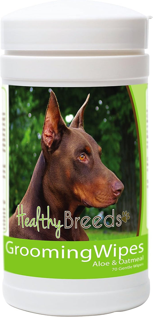 Healthy Breeds Doberman Pinscher Grooming Wipes 70 Count