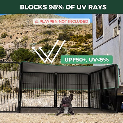 FXW Sun Shade Specialized for FXW Dog Playpen (Not Suitable for Other Brands), Fits for 24" H Rollick/Instant Dog Playpen│Patent Pending (Playpen not Included)