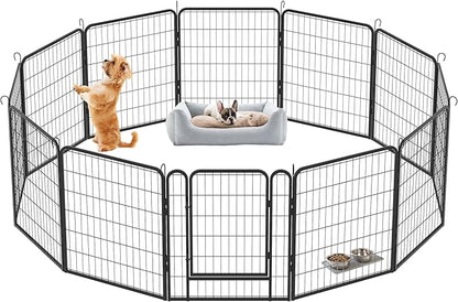 KEIKI 16 Panels 31.7" H Heavy Duty Metal Playpen with Door for Dog Fence,Pet Exercise Pen Versatile Shape for Outdoor Indoor