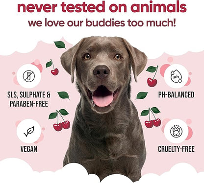 Black Cherry Dog Shampoo by Buddycare | Deep Cleansing Shampoo for Dogs | Black Cherry Scented | with Aloe Vera and Pro Vitamin B5 (33.8oz)