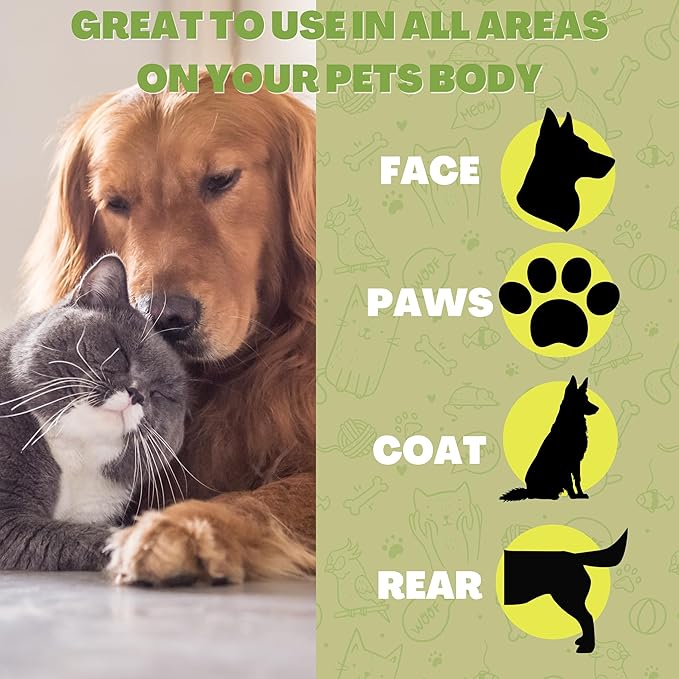 FurryFriends Pet Wipes | Lemon Scented | Hypo-allergenic | Alcohol Free| Deodorizing | Removes Loose Hair & Dirt | Incredibly Clean | 4 Pack