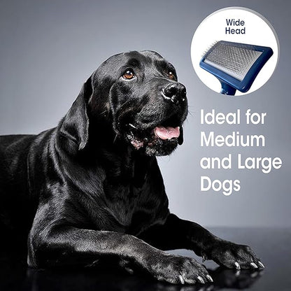 Four Paws Magic Coat Professional Series Grooming Brush for Dogs & Cats, Reduces Shedding, Stimulates Coat's Natural Oils, Ergonomic Design, Ideal for Medium, Long, Curly, and Wiry Coats