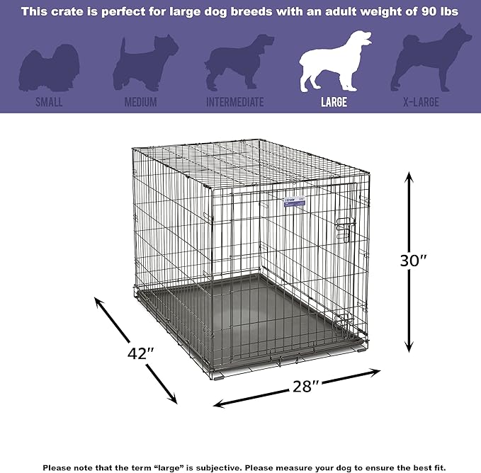 MidWest Homes for Pets Newly Enhanced Single & Double Door iCrate Dog Crate, Includes Leak-Proof Pan, Floor Protecting Feet, Divider Panel & New Patented Features