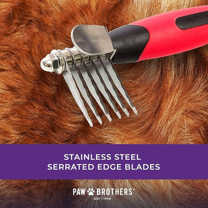 RYAN'S PET SUPPLIES Paw Brothers 6-Blade Mini Dematting Tool for Dog Grooming, Professional Grade, Stainless Steel Blades, Comfort Grip, Gentle on Skin