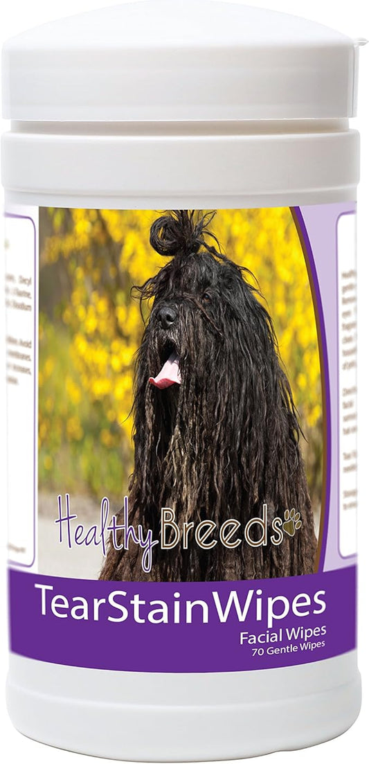 Healthy Breeds Bergamasco Tear Stain Wipes 70 Count