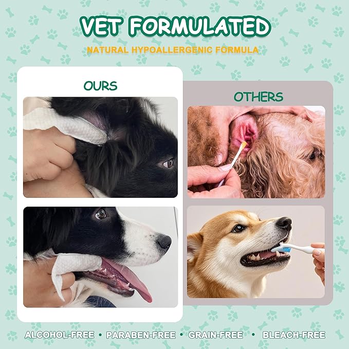 Pet Cleaning and Deodorizing Bathing Wipes for Dog and Cat, Extra ThickNourish Fur No-Rinse Grooming Wipes for Daily Care and Travel, Hypoallergenic