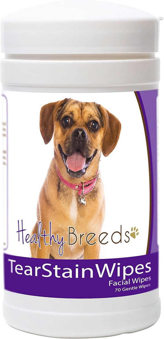 Healthy Breeds Puggle Tear Stain Wipes 70 Count