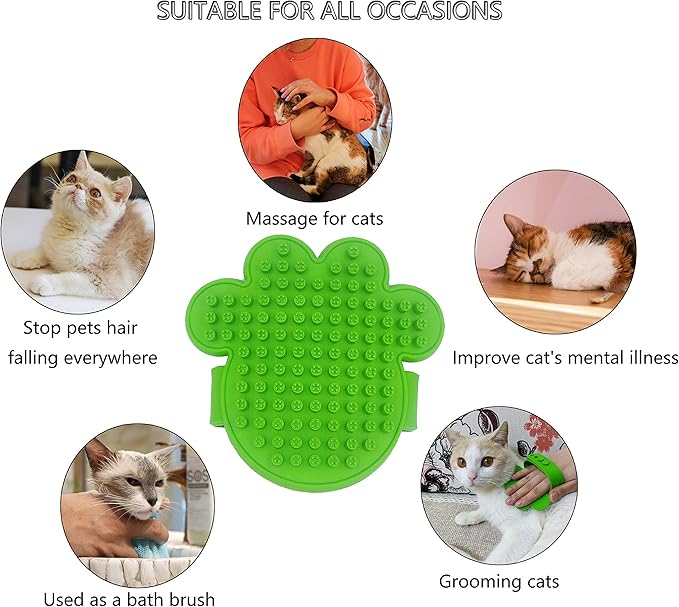KIRTI PET Grooming Massage Brush for Dogs Cats, Shampoo Bathing Combing and Deshedding Silicone Brush, Soft Rubber Soothing Slicker Bristles with Adjustable Strap B104