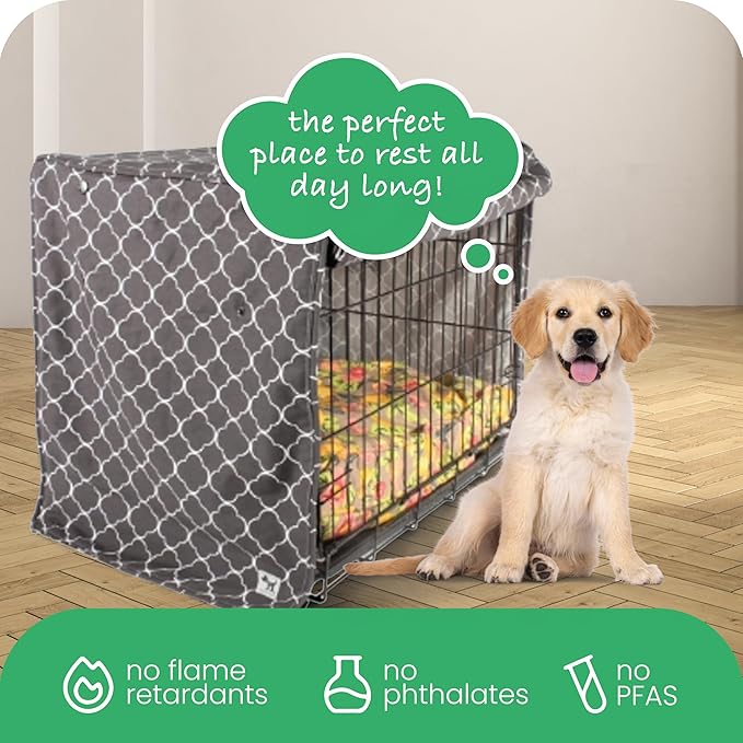 Molly Mutt Dog Crate Cover - Fits 30"x21"x24" Crate - Dog Kennel Cover - Dog Cage Cover - Med/Large Dog Crate Cover - Puppy Crate Cover - Cover for Dog Crate - Fabric Crate Cover