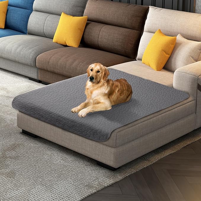 Waterproof Dog Blanket, Washable Anti-Slip Pet Couch Covers for Sofa,Pet Hair Resistant Blankets Bed Chair Furniture Couch Protector for Dogs-40x50,Darkgrey