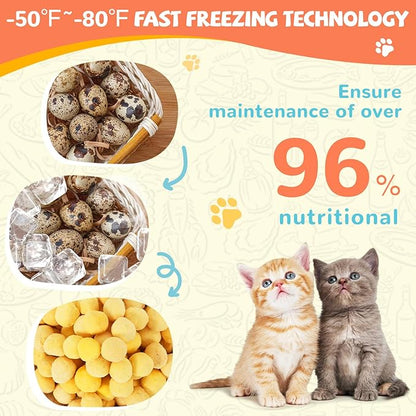 Freeze Dried Quail Egg Yolk Pet Treats, Freeze-Dried Pet Food for Dogs, Cats, Pure Fresh Ingredient, 4.2 oz, Rawhide Free, Gluten&Grain Free