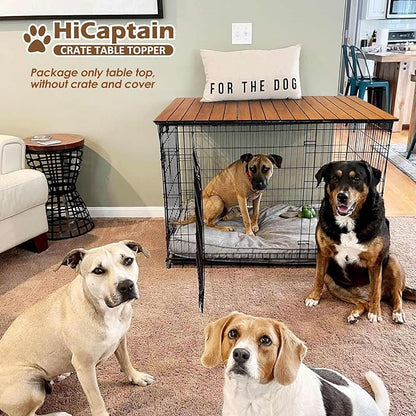 HiCaptain Pet Crate Table Topper – Foldable Wire Dog Kennel Topper Custom Pet Crate Table (L, for 42 inch Crate)