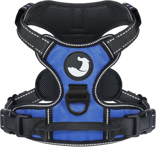 Joytale No Pull Dog Harness Medium Sized Dog, Reflective Pet Vest with Front Clip, Adjustable Soft Padded Harnesses with Easy Control Handle for Training and Walking, Navy Blue, M