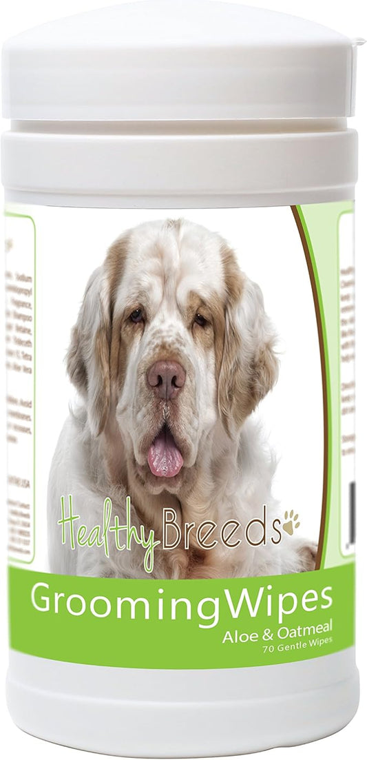 Healthy Breeds Clumber Spaniel Grooming Wipes 70 Count