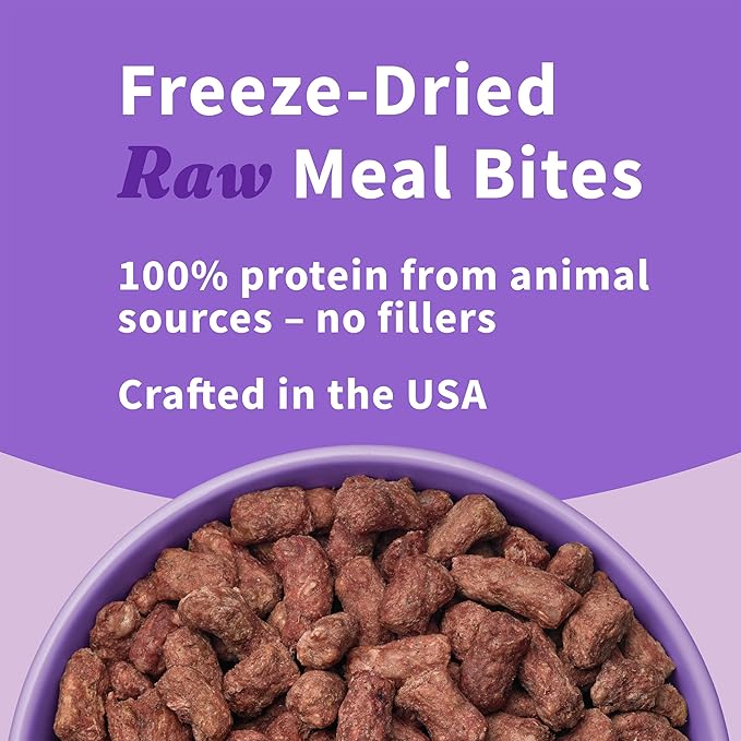 Halo Meal Bites Freeze Dried Raw Dog Food, Beef Recipe, Real Meat Dog Food Bag, Adult Recipe, 14-OZ Bag