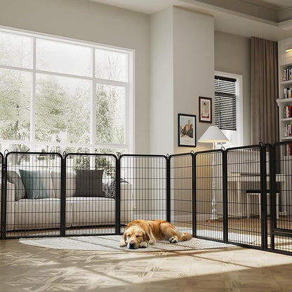 Yaheetech Dog Playpen Outdoor, 40 inch 24 Panels Dog Pen Indoor Heavy Duty Puppy Exercise Pen Metal Pet Fence for RV Camping/Yard/Garden