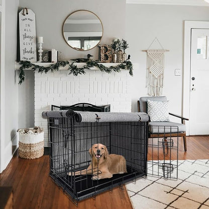 Dog Crate Cover, 600D Oxford Waterproof Kennel Cover Fits for 30 Inches Wire Crate Dog Cage, Grey
