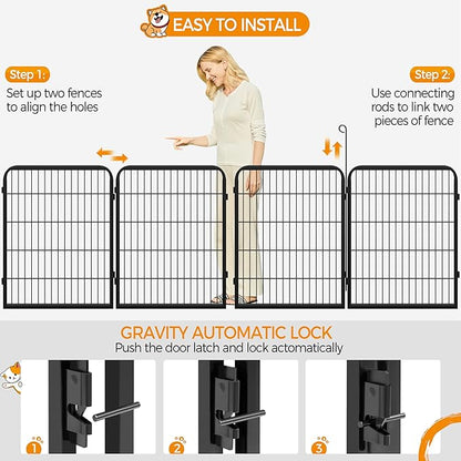 Yaheetech Dog Playpen Outdoor, 32 inch 6 Panels Dog Pen Indoor Heavy Duty Puppy Exercise Pen Metal Pet Fence for RV Camping/Yard/Garden