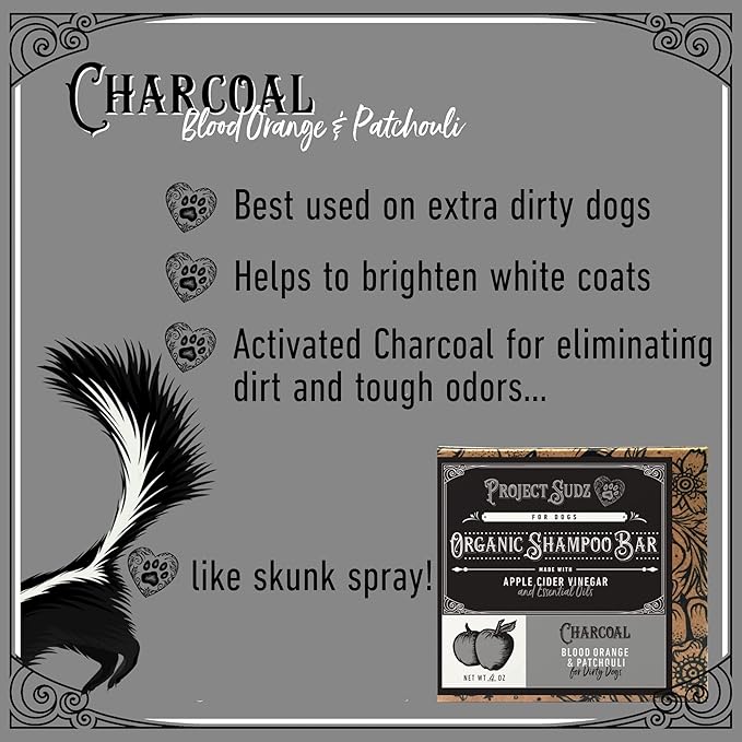 Activated Charcoal Organic Bar Shampoo for Dogs | Odor Eliminating Dog Shampoo Bar (1)