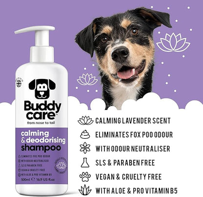 Calming & Deodorising Dog Shampoo by Buddycare | Lavender Scented | with Aloe Vera and Pro Vitamin B5 (50.72oz)