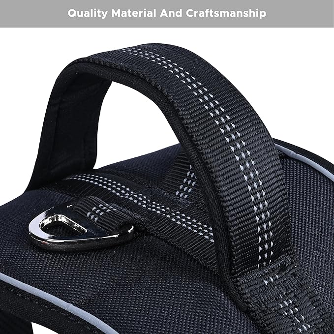 No-Pull Small Dog Harness - Tatical Dog Harness for Small Dog with Handle, Freedom No Pull Escape Proof Dog Vest Harness, Front Clip Reflective Adjustable Service Dog Harness(Black, Small)