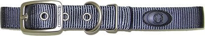 Hamilton Double Thick Nylon Deluxe Dog Collar with Brushed Hardware Finish, 1-Inch by 20-Inch, Graphite