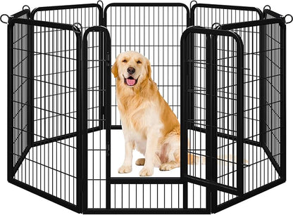 Yaheetech Dog Playpen Outdoor, 40 inch 8 Panels Dog Pen Indoor Heavy Duty Puppy Exercise Pen Metal Pet Fence for RV Camping/Yard/Garden