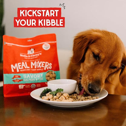 Stella & Chewy's Freeze Dried Raw Savory Salmon & Cod Meal Mixer – Dog Food Topper for Small & Large Breeds – Grain Free, Protein Rich Recipe – 8 oz Bag