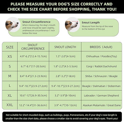 Black Dog Muzzle, Breathable Soft Muzzle for Small Dogs to Anti & Prevent Barking Biting Chewing, Reflective & Adjustable Basket Muzzle with Air Mesh for Toy Poodles Black S
