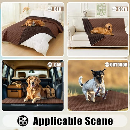 Smiry Waterproof Dog Blanket, Soft Dog Bed Cover Pet Blanket, Reversible Couch Cover for Dogs Washable, Pet Couch Covers for Sofa Furniture Protector for Puppy Cat (40x50 Inch, Brown/Chocolate)