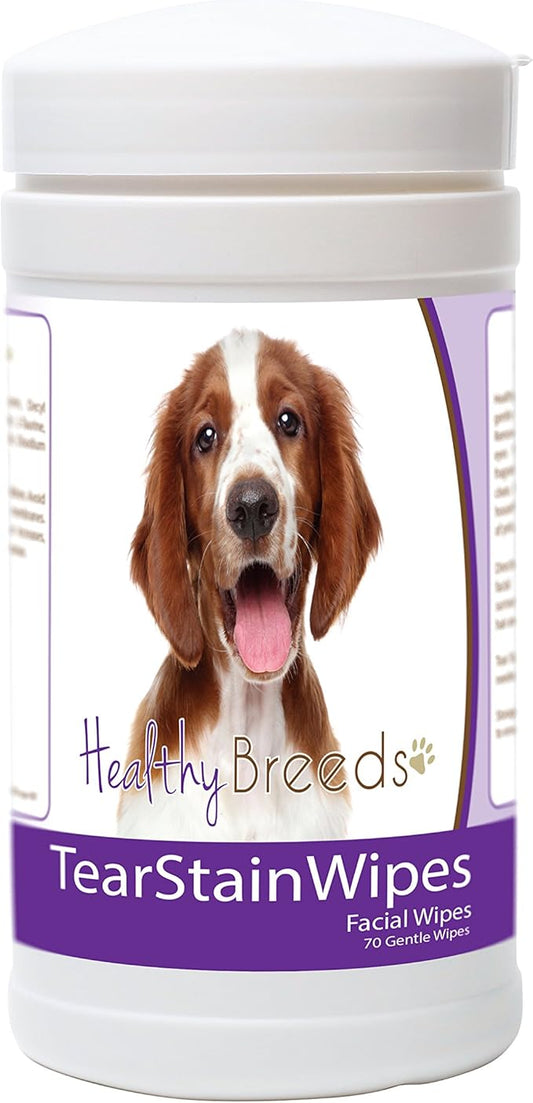 Healthy Breeds Welsh Springer Spaniel Tear Stain Wipes 70 Count