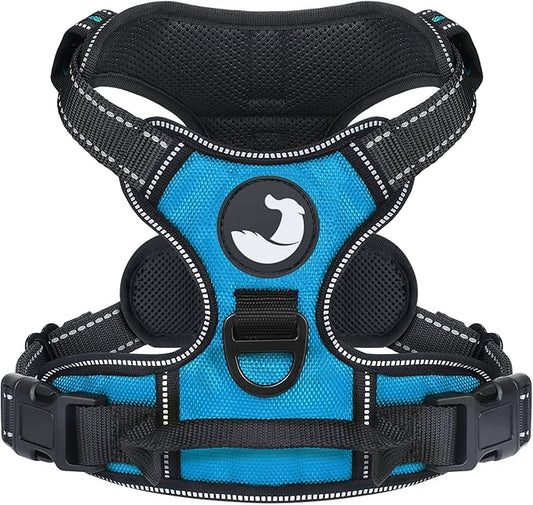 Joytale No Pull Dog Harness for Small Dogs, Reflective Pet Vest with Front Clip, Adjustable Soft Padded Harnesses with Easy Control Handle for Training and Walking, Sky Blue, S